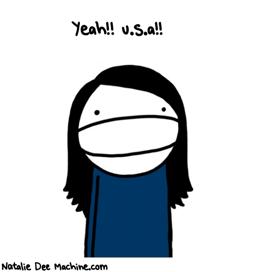 Natalie Dee random comic: Yeah-USA-93 * Text: Yeah!! u.s.a!!