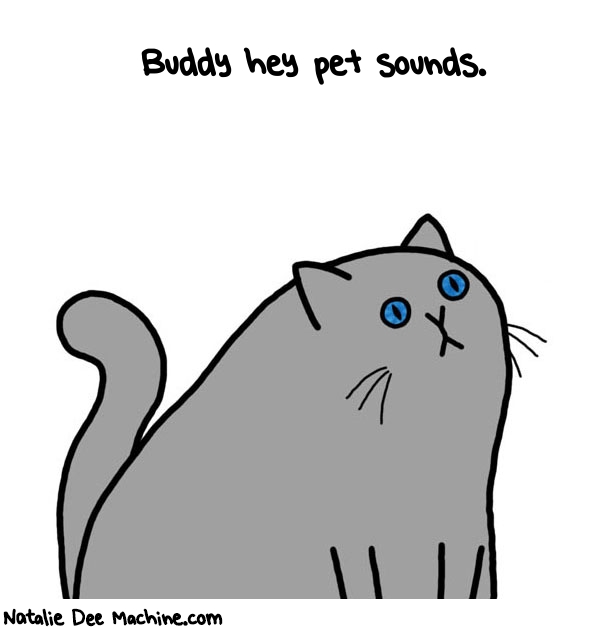 Natalie Dee random comic: buddy-hey-pet-sounds-723 * Text: Buddy hey pet sounds.