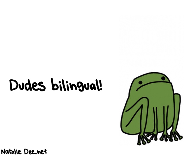 Natalie Dee random comic: dudes-bilingual-72 * Text: Dudes bilingual!
