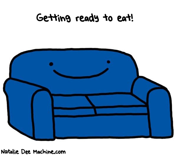 Natalie Dee random comic: getting-ready-to-eat-6 * Text: Getting ready to eat!