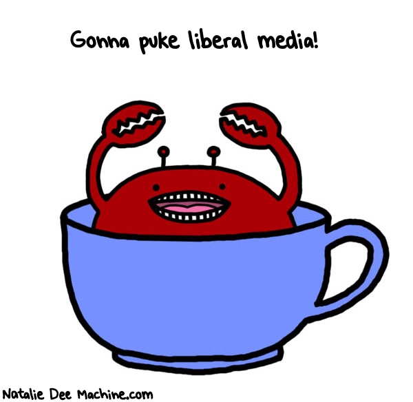 Natalie Dee random comic: gonna-puke-liberal-media-38 * Text: Gonna puke liberal media!