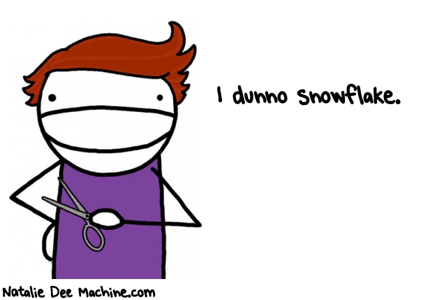 Natalie Dee random comic: i-dunno-snowflake-909 * Text: I dunno snowflake.
