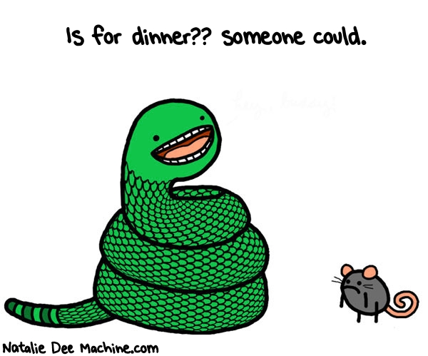 Natalie Dee random comic: is-for-dinner-someone-could-612 * Text: Is for dinner?? someone could.