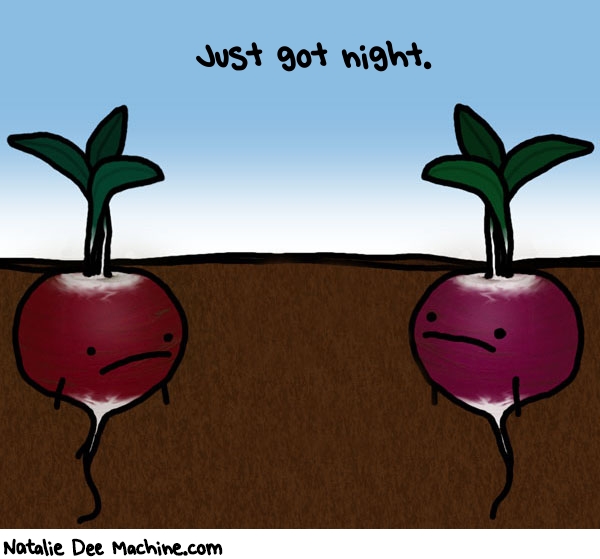 Natalie Dee random comic: just-got-night-115 * Text: Just got night.