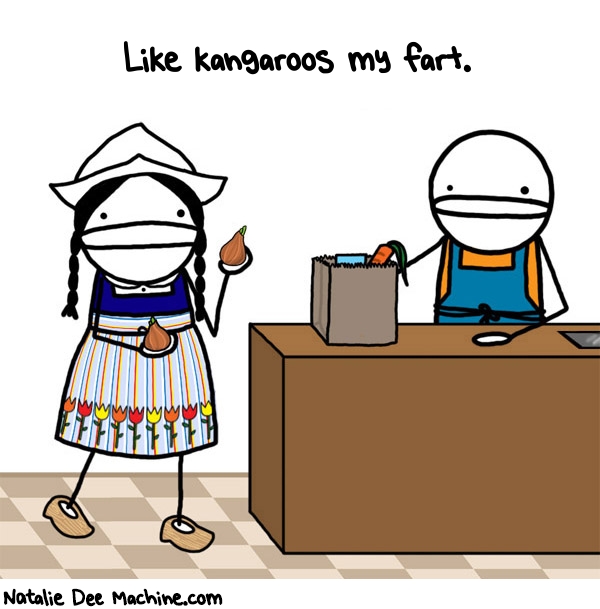 Natalie Dee random comic: like-kangaroos-my-fart-993 * Text: Like kangaroos my fart.