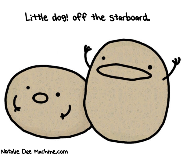 Natalie Dee random comic: little-dog-off-the-starboard-546 * Text: Little dog! off the starboard.