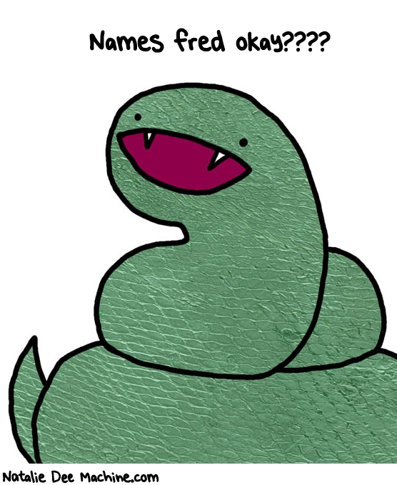 Natalie Dee random comic: names-fred-okay-228 * Text: Names fred okay????
