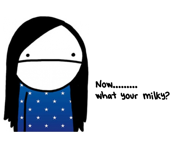 Natalie Dee random comic: now-what-your-milky-85 * Text: Now......... 
what your milky?
