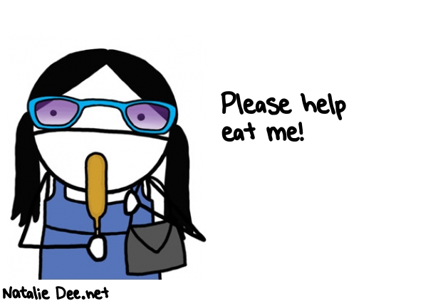 Natalie Dee random comic: please-help-eat-me-294 * Text: Please help 
eat me!