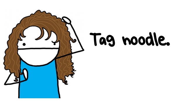 Natalie Dee random comic: tag-noodle-742 * Text: Tag noodle.
