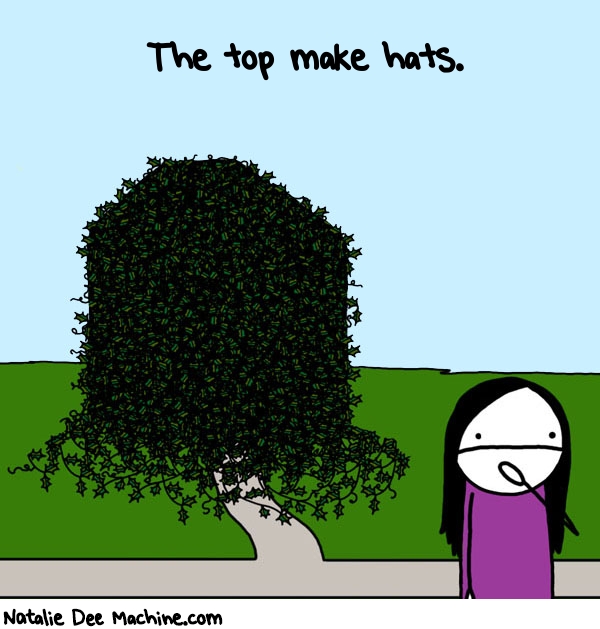 Natalie Dee random comic: the-top-make-hats-437 * Text: The top make hats.