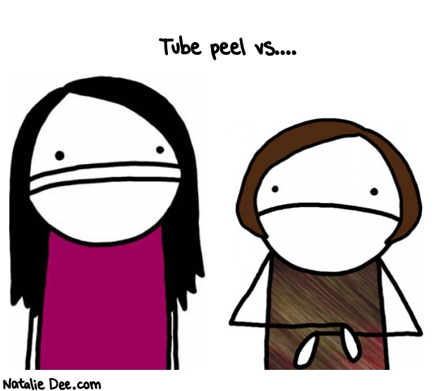 Natalie Dee random comic: tube-peel-vs-78 * Text: Tube peel vs....
