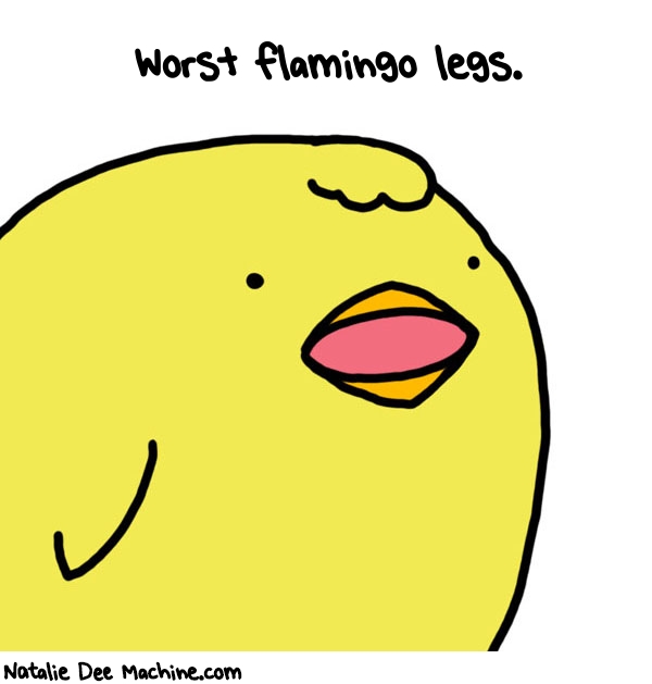 Natalie Dee random comic: worst-flamingo-legs-685 * Text: Worst flamingo legs.