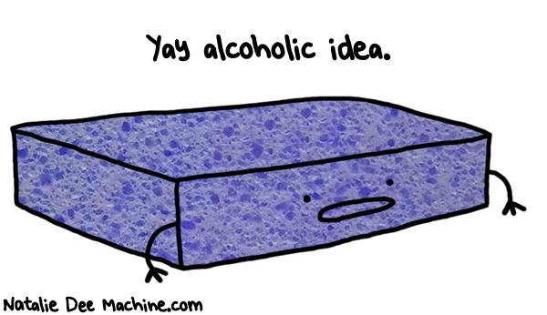 Natalie Dee random comic: yay-alcoholic-idea--307 * Text: Yay alcoholic idea.