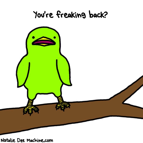 Natalie Dee random comic: youre-freaking-back-280 * Text: You're freaking back?