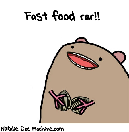 Natalie Dee random comic: fast-food-rar-259 * Text: Fast food rar!!