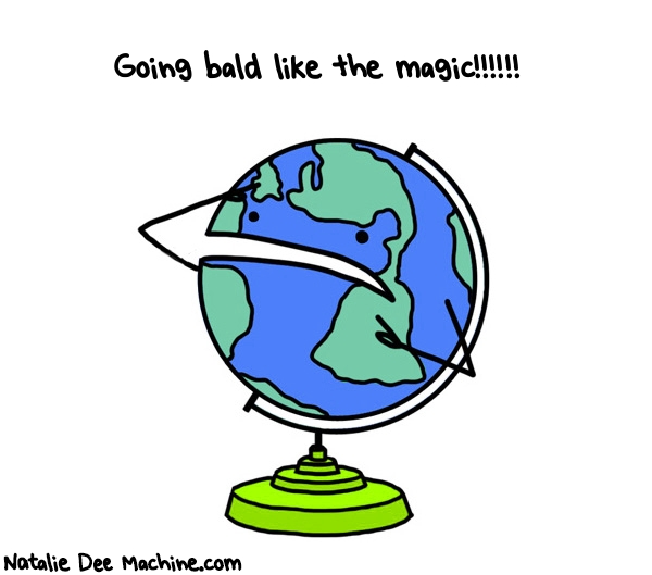 Natalie Dee random comic: going-bald-like-the-magic-146 * Text: Going bald like the magic!!!!!!