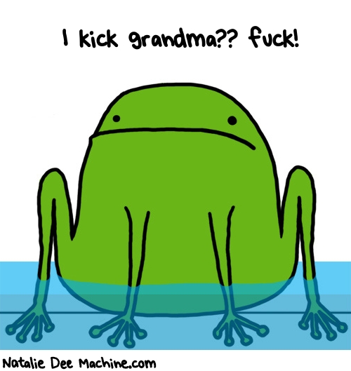 Natalie Dee random comic: i-kick-grandma-fuck-147 * Text: I kick grandma?? fuck!