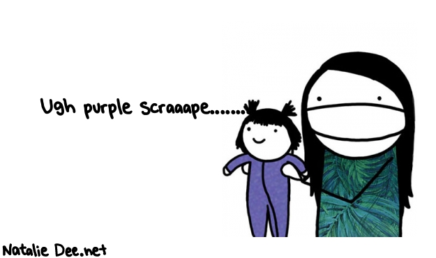 Natalie Dee random comic: ugh-purple-scraaape-140 * Text: Ugh purple scraaape..........
